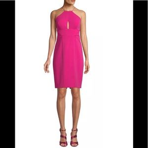 Aidan Mattox Cutout SleevelessHalter CocktailDress